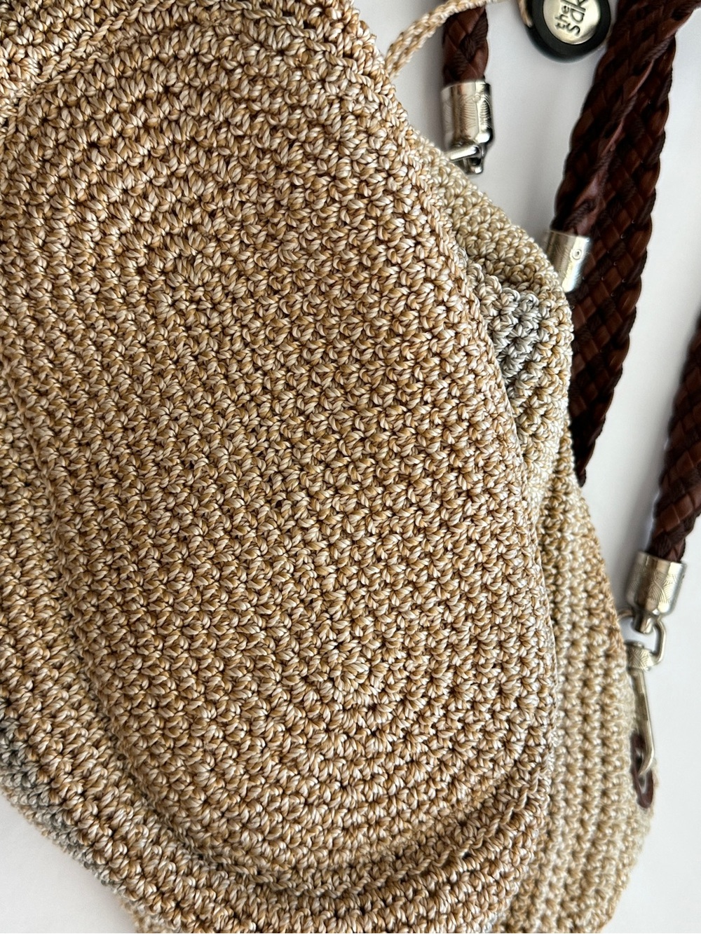 The Sak Tan Brown Woven Braided-Handle Hobo Shoulder Tote Bag - Picture 15 of 16
